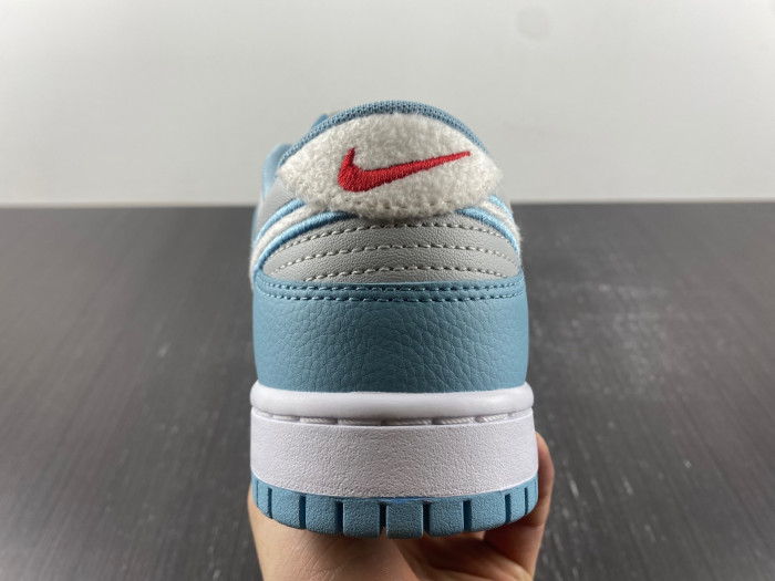 Nike Dunk Low Retro Fleece Swoosh Worn Blue FB1871-011