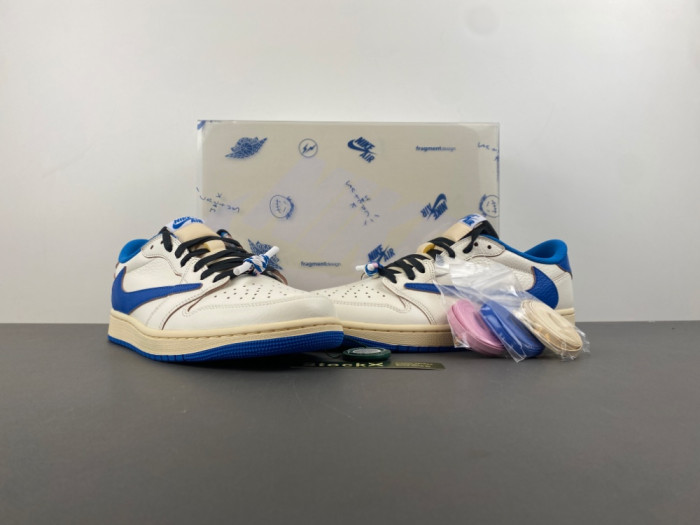 Air Jordan 1 Retro Low Fragment x Travis Scott Sail Military Blue DM7866-104